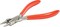 The Beadsmith Platinum Series German Bent Chain Nose Pliers, with polished steel head, red PVC comfort grip handle and double-leaf spring, tool for jewelry making